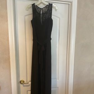 Jessica Simpson black jumpsuit lace trim